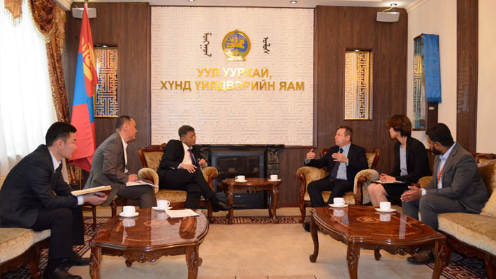 Ts.Dashdorj, the Minister of Mining and Heavy Industry has been welcomed Armando Torres, a director of Oyu Tolgoi for a meeting